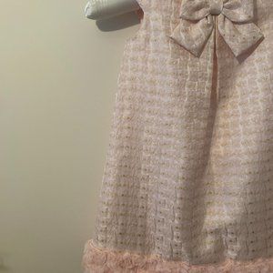 Pink Dress with Fur Trim